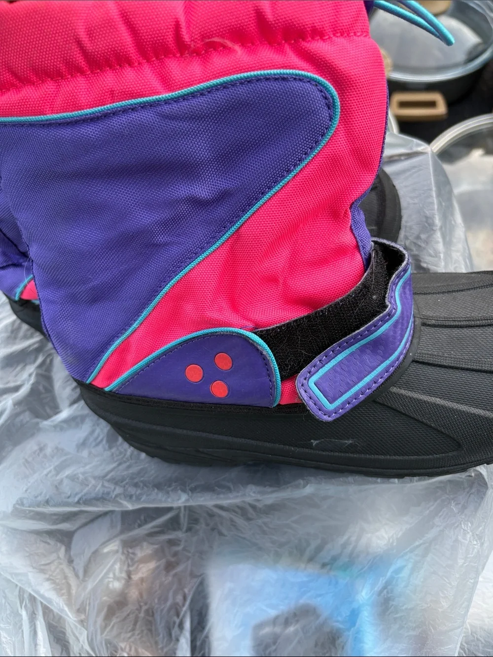Kids Waterproof Snow Boots - Pink, Purple & Black